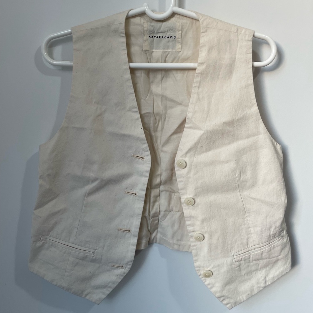 SAYAKA DAVIS four button ivory vest Size S